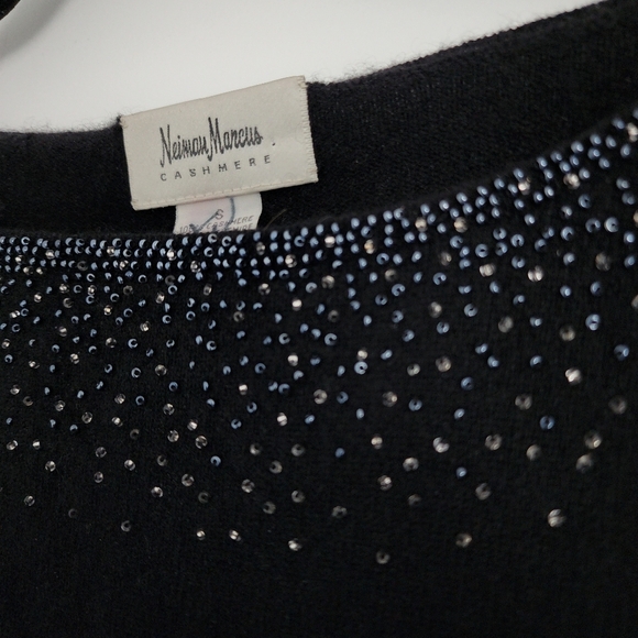 Neiman Marcus Cashmere Beaded Boatneck 3/4 Sleeve Sweater S - Picture 3 of 6